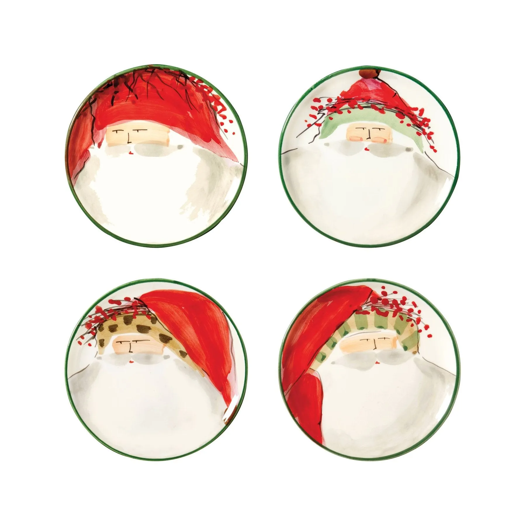 Old St. Nick Assorted Canape Plates - Set Of 4