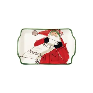 Old St. Nick Rectangular Plate - Naughty Or Nice