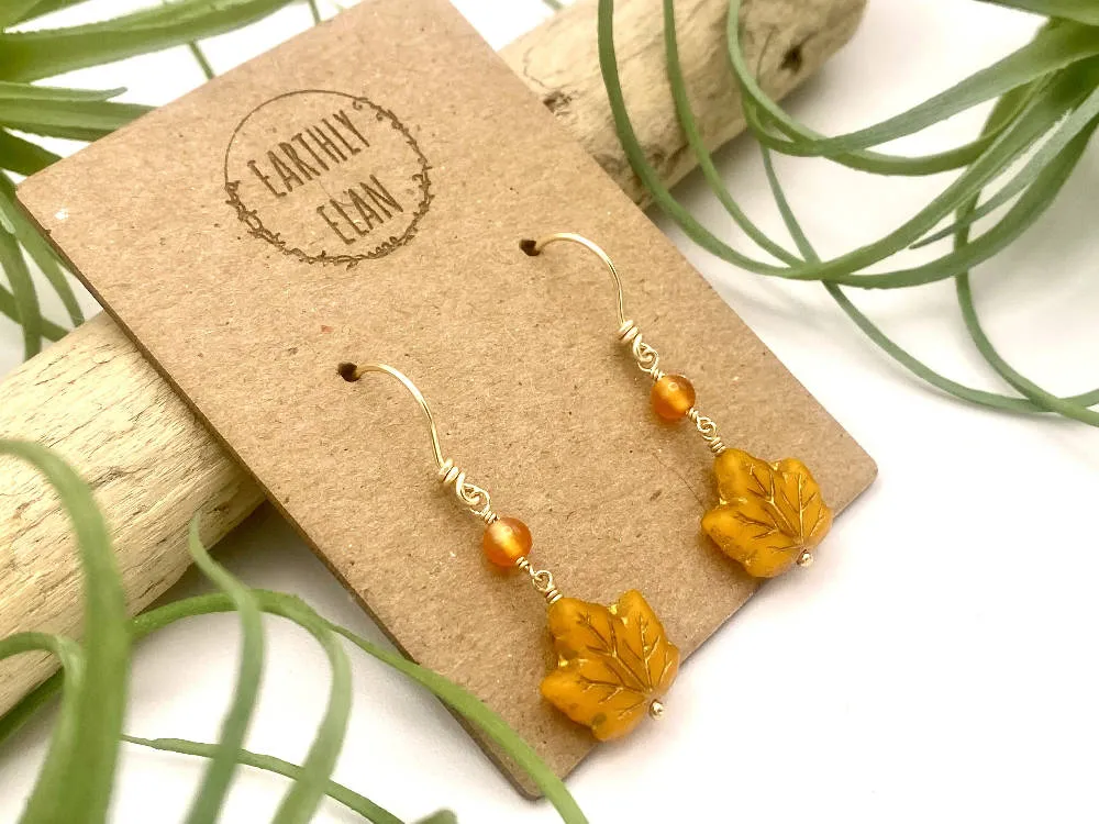 Orange Leaf Peeper Earrings