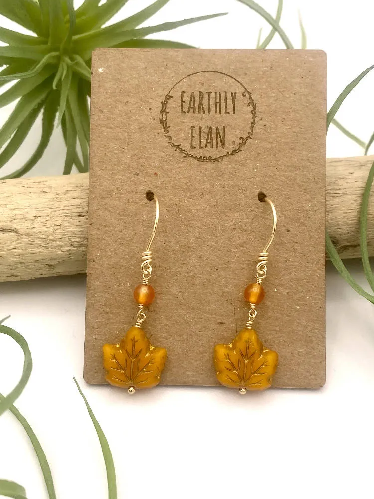 Orange Leaf Peeper Earrings