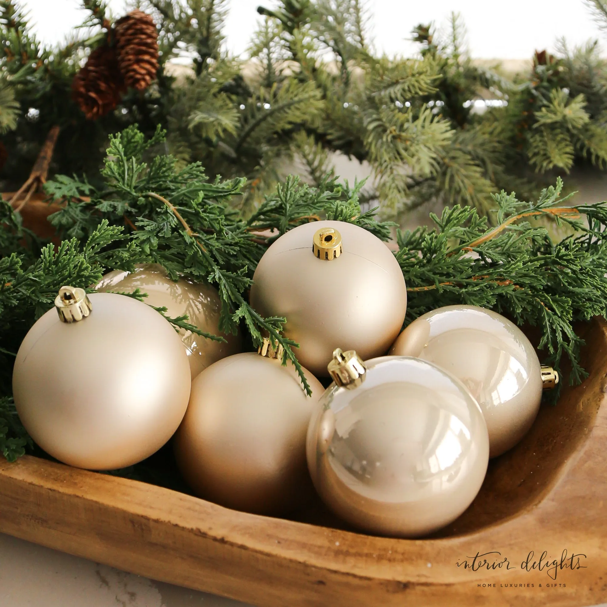 Pearly Shatterproof Ornament Set-Choose from Two sizes