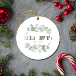 Personalized Eucalyptus Leaves Christmas Ornament