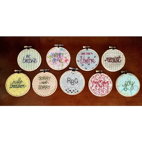 Personalized Hand-Embroidered Message Hoop - Small