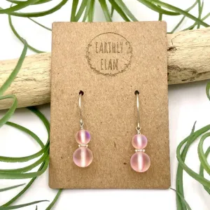 Pink Aura Quartz Earrings