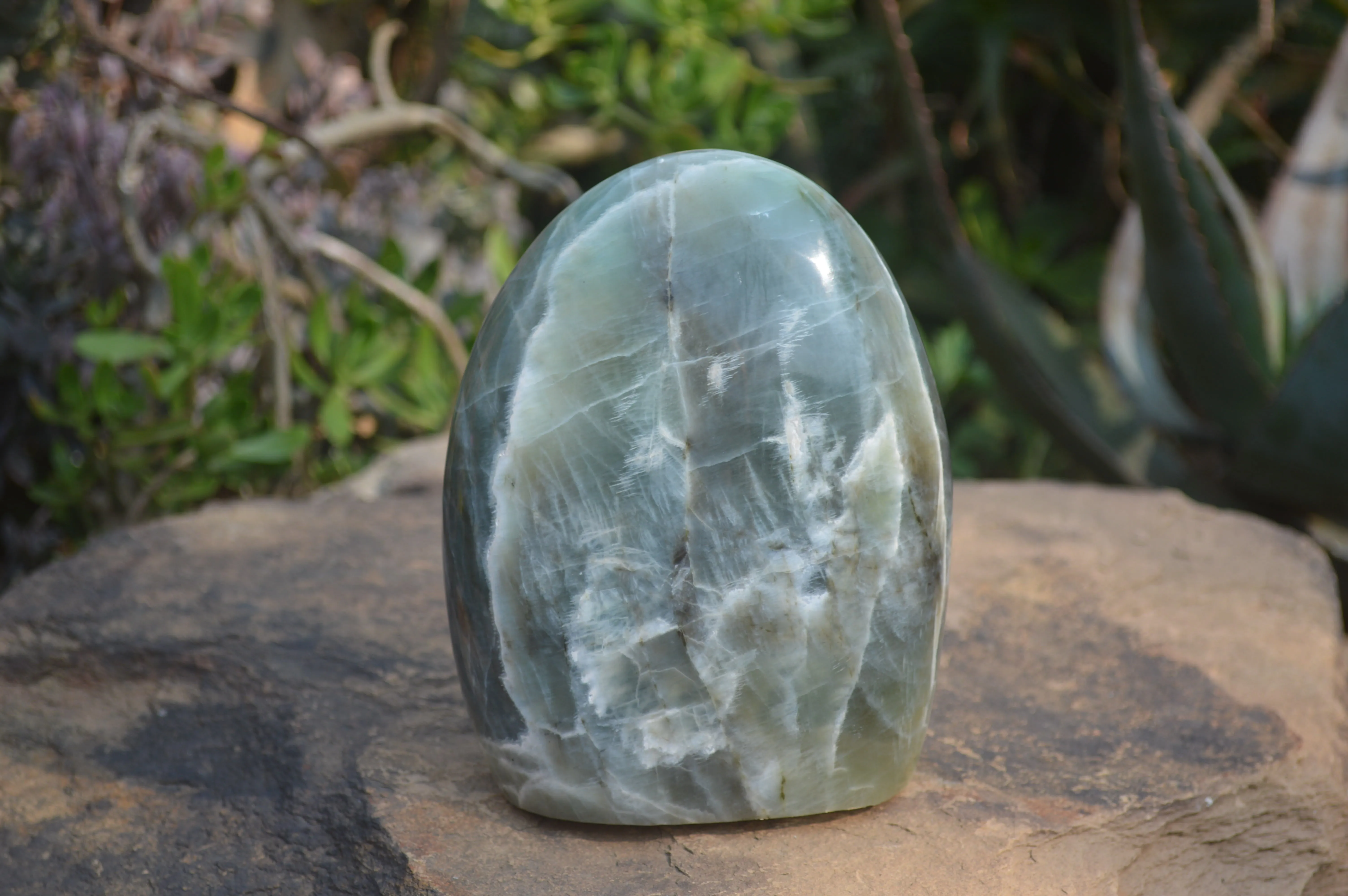 Polished Garnierite Nickel Moonstone Standing Free Form  x 1 From Madagascar