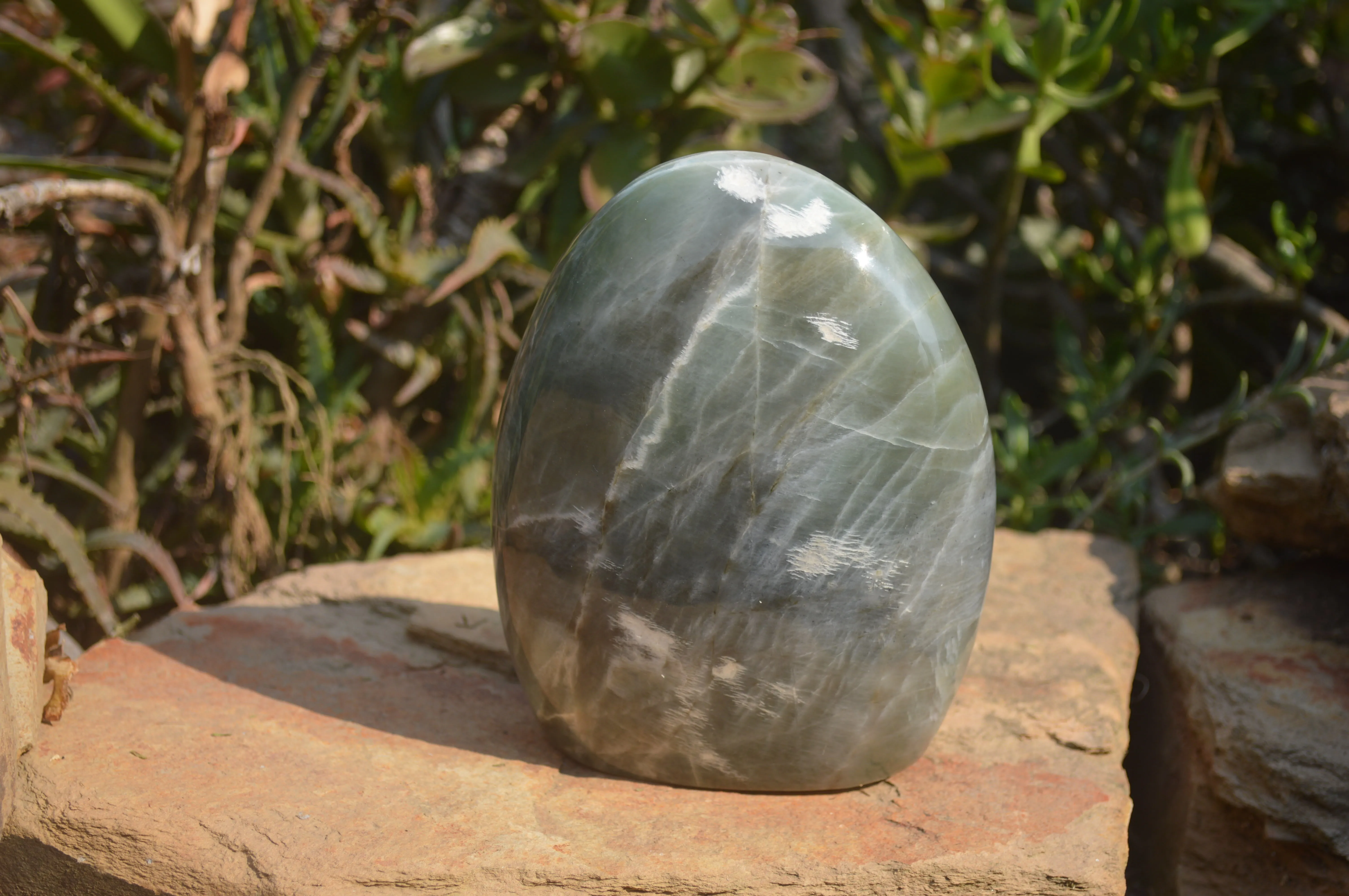 Polished Garnierite Nickel Moonstone Standing Free Form  x 1 From Madagascar