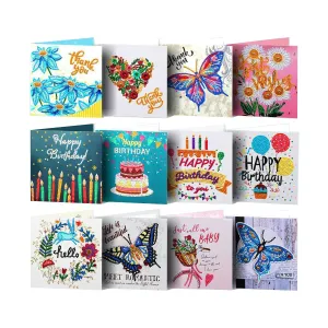 Poppy Crafts Diamond Art Greeting Card Kit #3 - 12 Pack