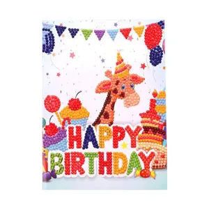 Poppy Crafts Diamond Art Happy Birthday Greeting Card #15 - Giraffe