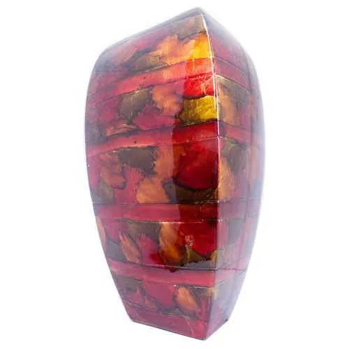 Quay Copper Red Gold Ceramic Foil and Lacquer Tapered Modern Vase