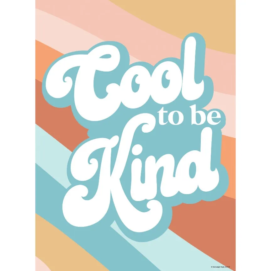 "Cool to Be Kind" Poster | Retro Classroom Decor | Good Vibes | UPRINT | Schoolgirl Style