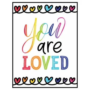 "You Are Loved" Poster  | Rainbow Classroom Decor | Light Bulb Moments | UPRINT | Schoolgirl Style