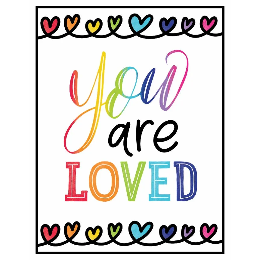 "You Are Loved" Poster  | Rainbow Classroom Decor | Light Bulb Moments | UPRINT | Schoolgirl Style