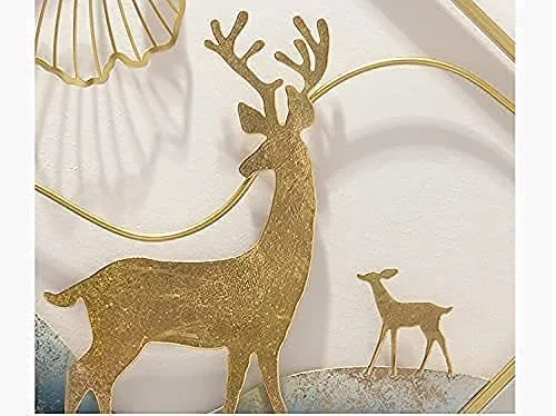 R A CREATIONS Impex Deer Frame Metal Wall Art- Set Of 3 | Metal Wall Art | Deer Metal Wall Art For Living Room | Wall Decor | Wall Art Decor - 140L x 53W Centimeters (MODEL 4)