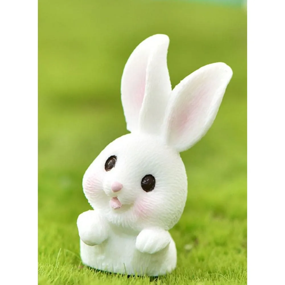 Radish Bunny Ornaments, Miniature Fairy Garden Ornaments, Cute Rabbits and Carrot House for Plant Pot, Home Decoration, Simulation Model Decoration, Bunny 3