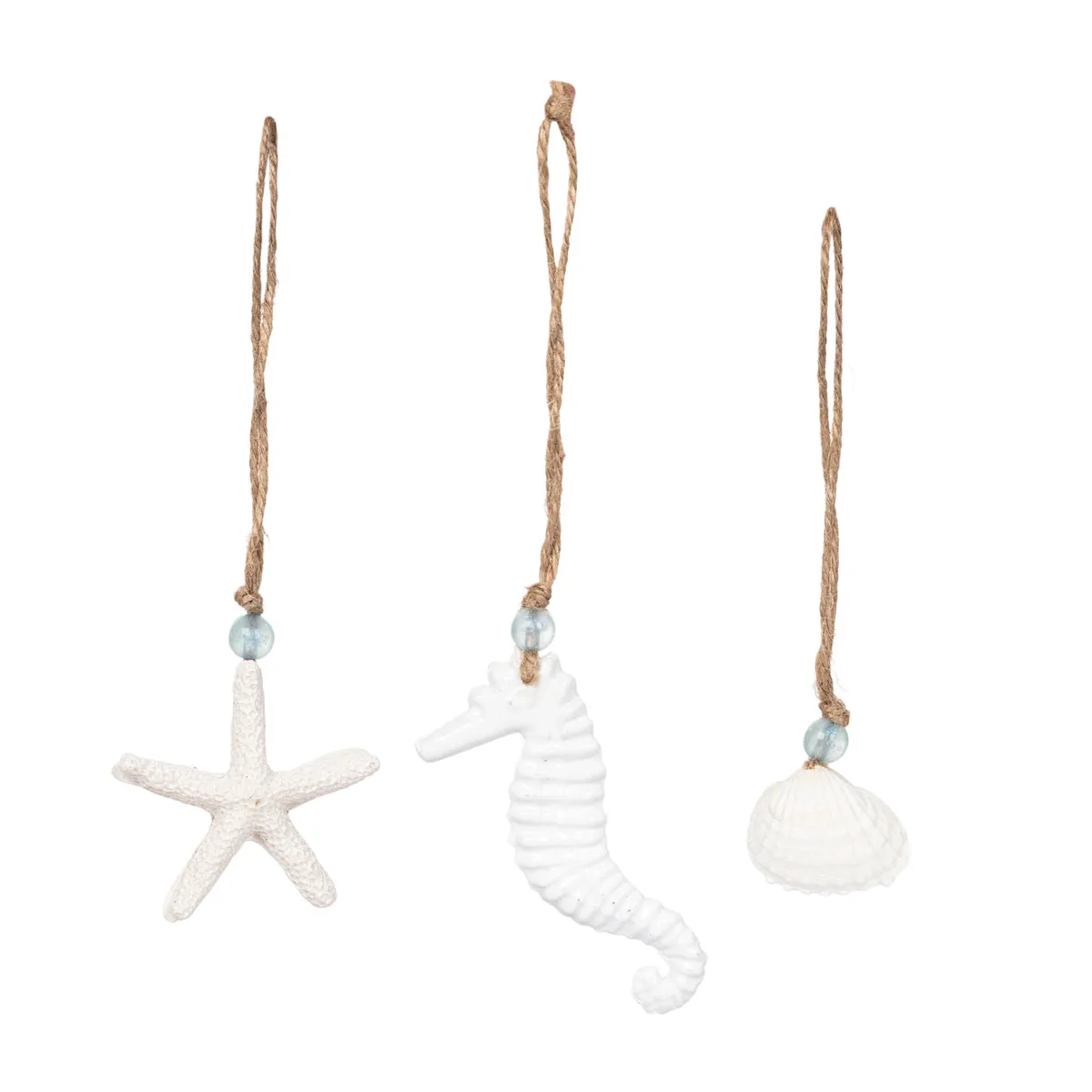 Sea Star, Seahorse, Shell Ornament, Asst. of 3