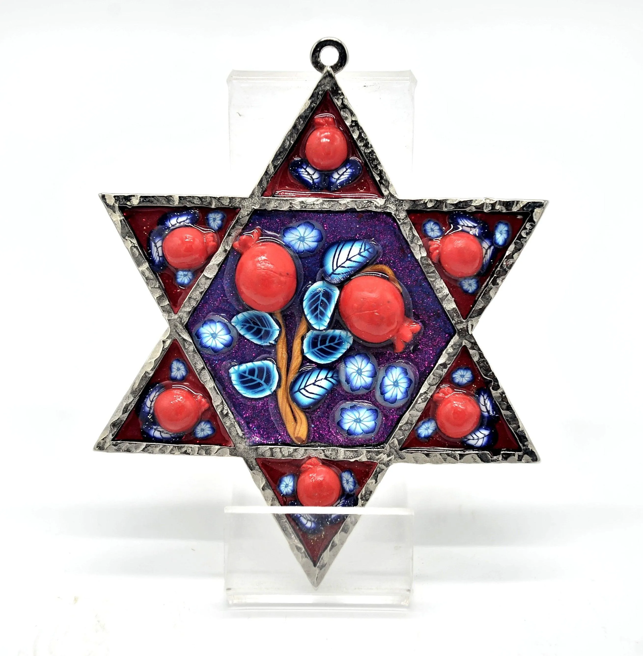 Star of David Fimo Blessings figure for Home Blessing Wall Hanging