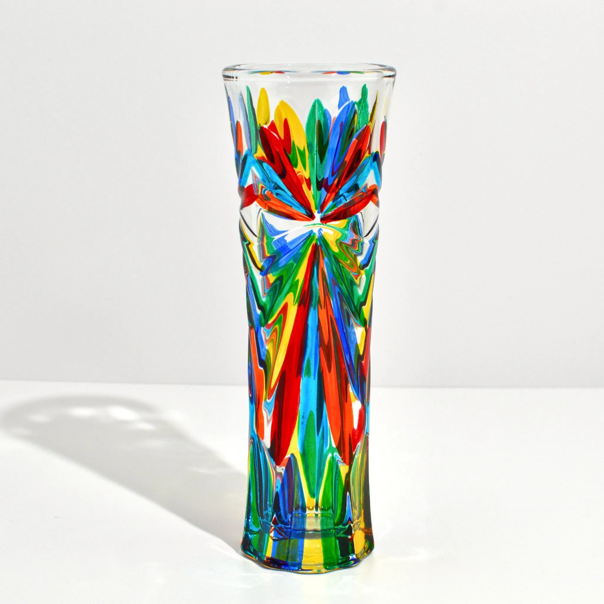 Starburst Bud Vase, Hand Painted Italian Crystal, Made in Italy