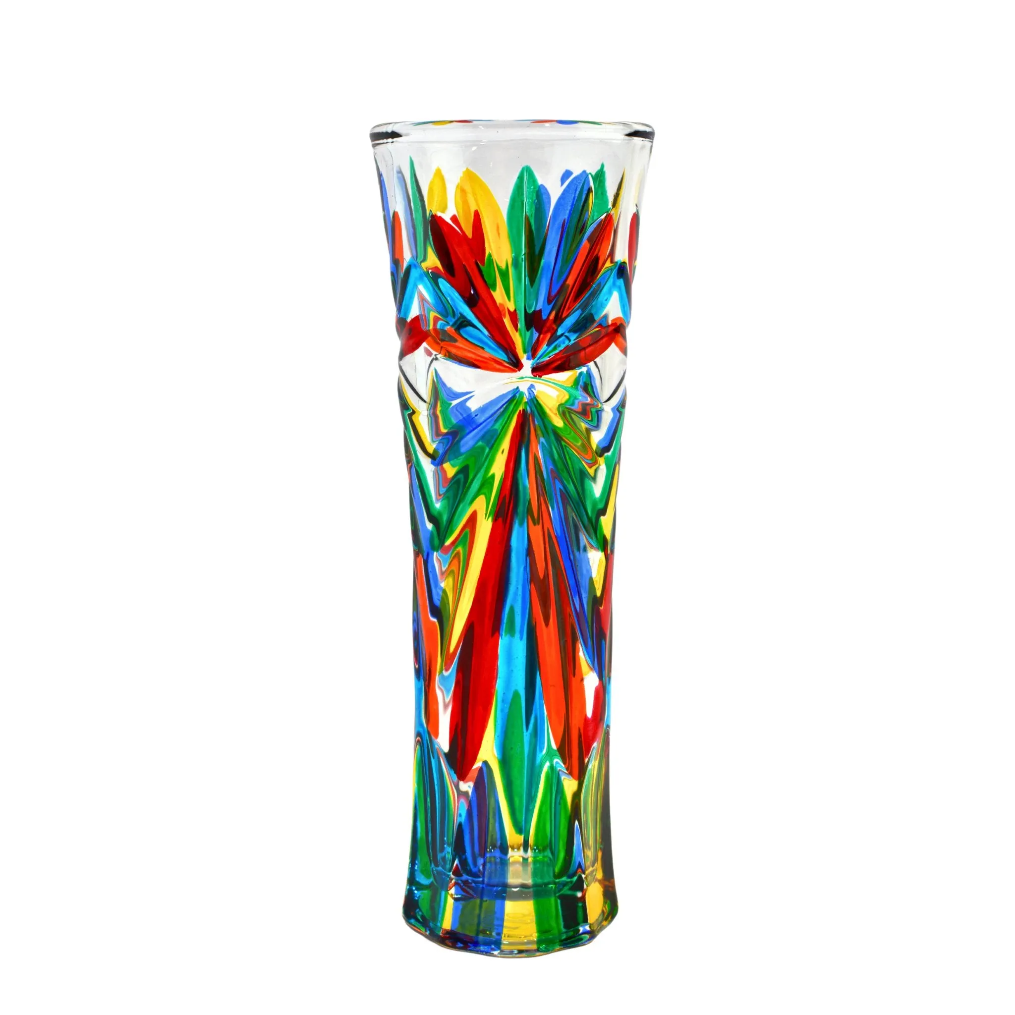 Starburst Bud Vase, Hand Painted Italian Crystal, Made in Italy