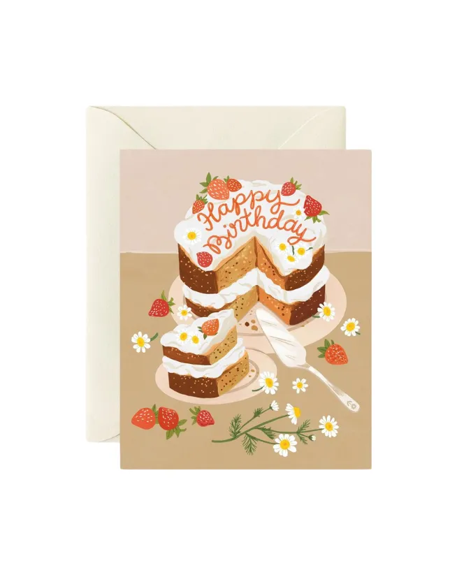 Strawberry Birthday Cake Card