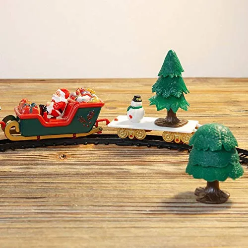 The Christmas Tree Train Deluxe Santa’s Express Delivery Christmas Train Toy Gift Set For Kids. Christmas Train Set For Under Tree | Plays (jingle bells) Sounds & Light & Music