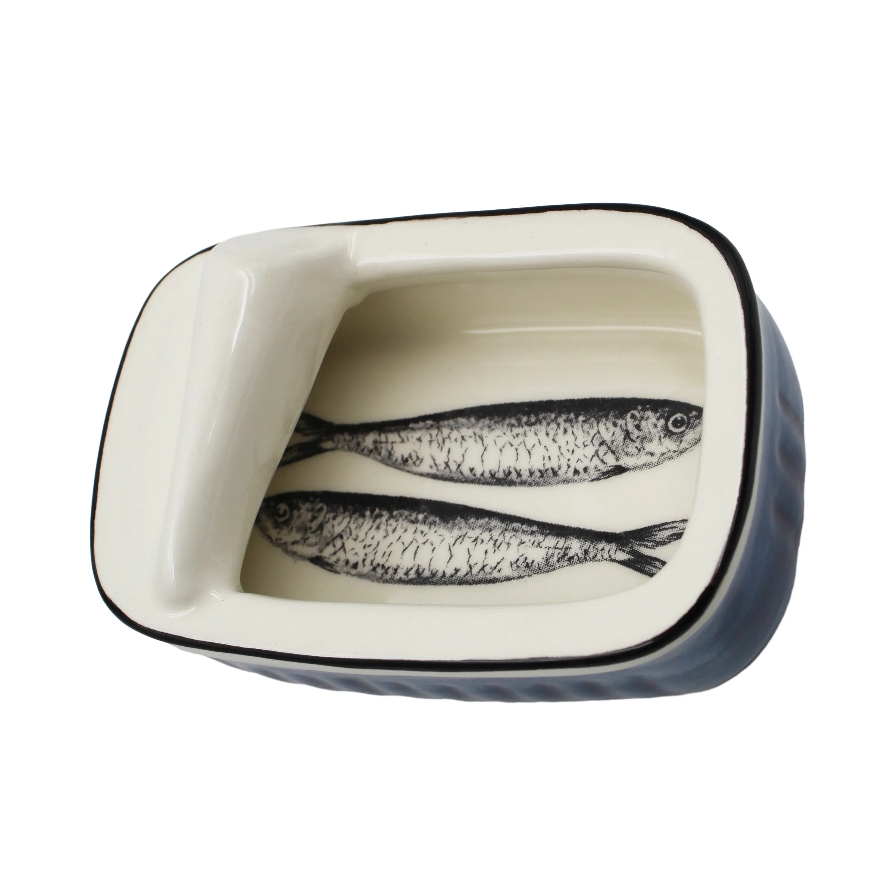 Traditional Blue and White Decorative Ceramic Sardine Can