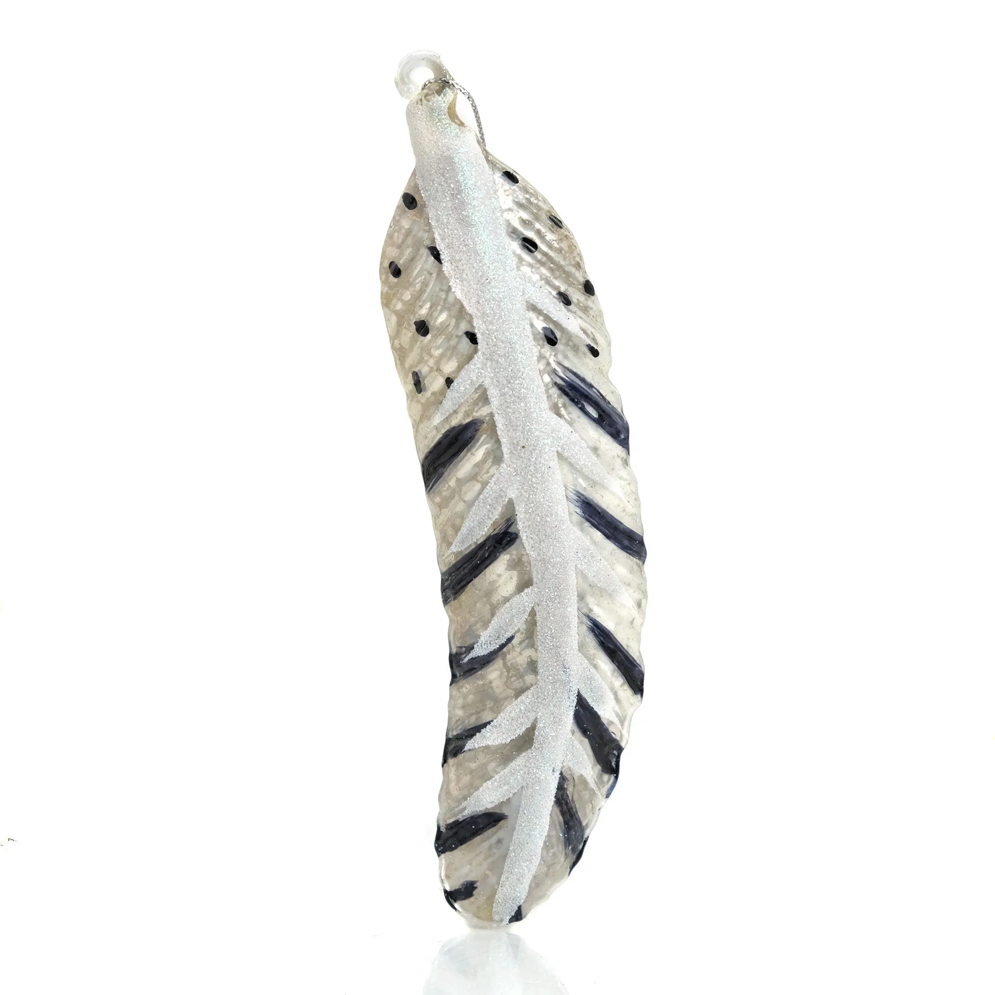 Tribal Feather Glass Ornament #2