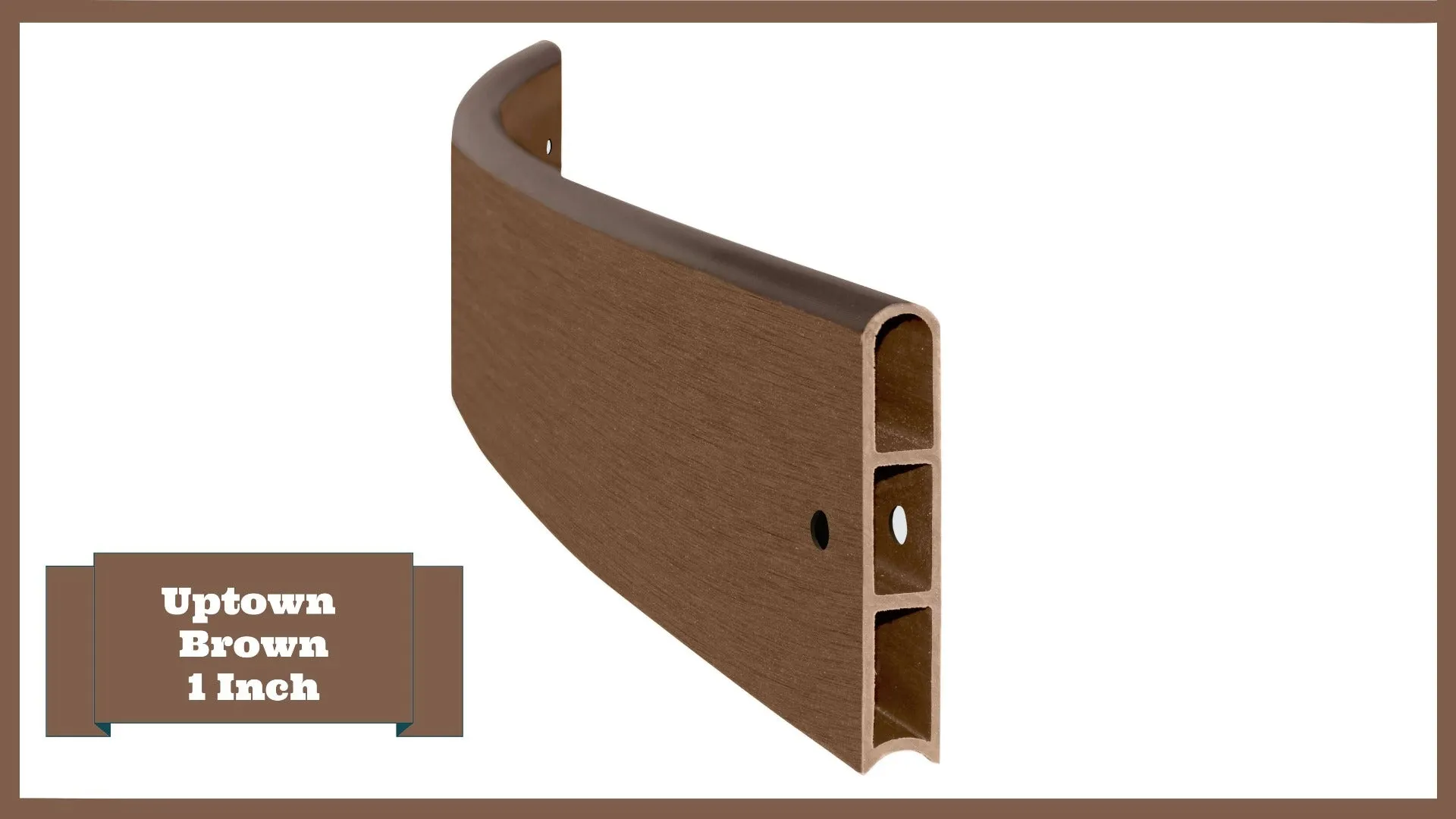 Uptown Brown 4' Snap-Lock Ready 1" Profile Composite Curved Board