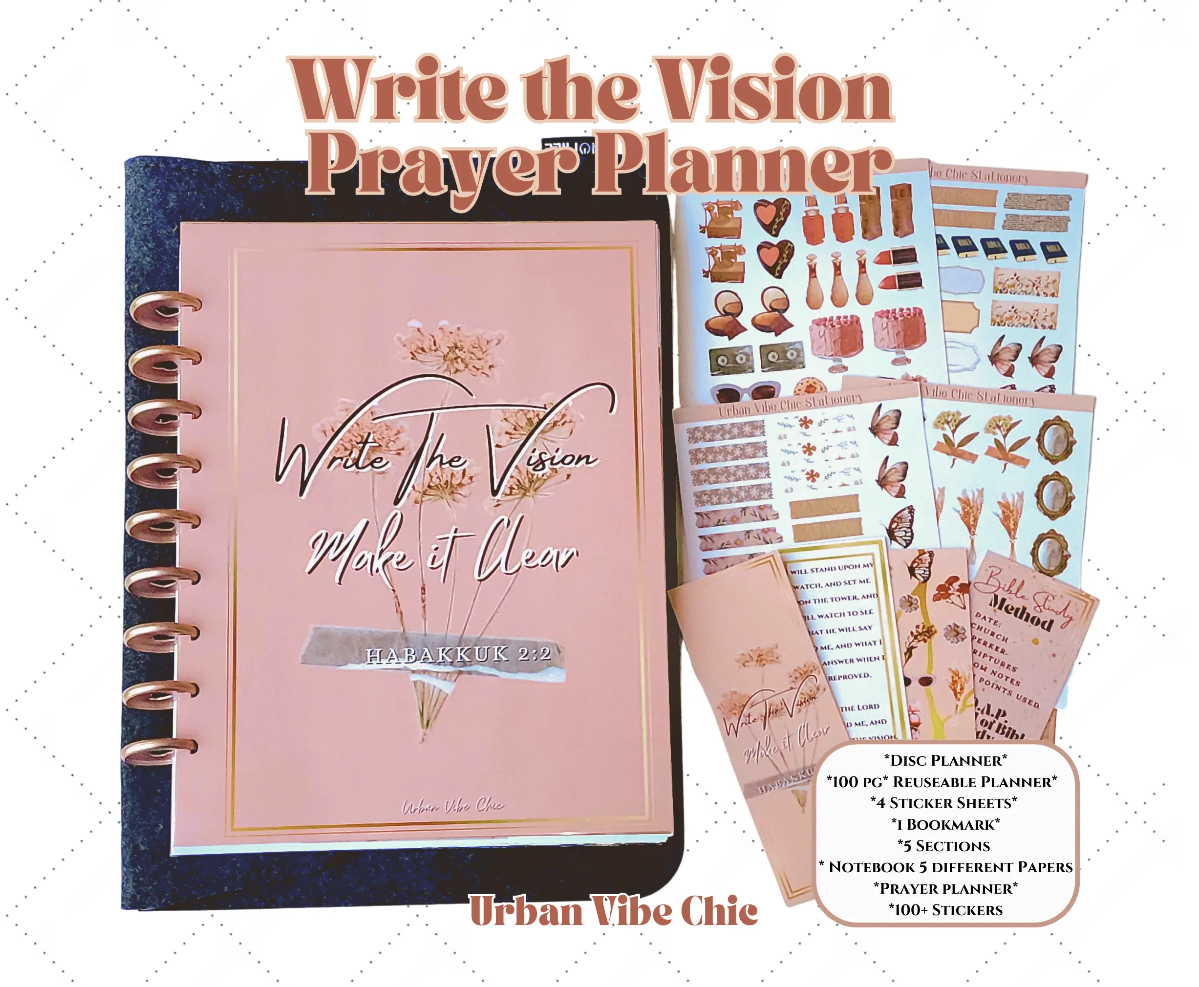 Vision Planner, Prayer Journal, Prayer Planner, Christian Planner, Christian Goal Planner, Daily Devotional Planner, Daily Faith Planner, Bible Study Planner, Undated Planner UrbanVibeChic