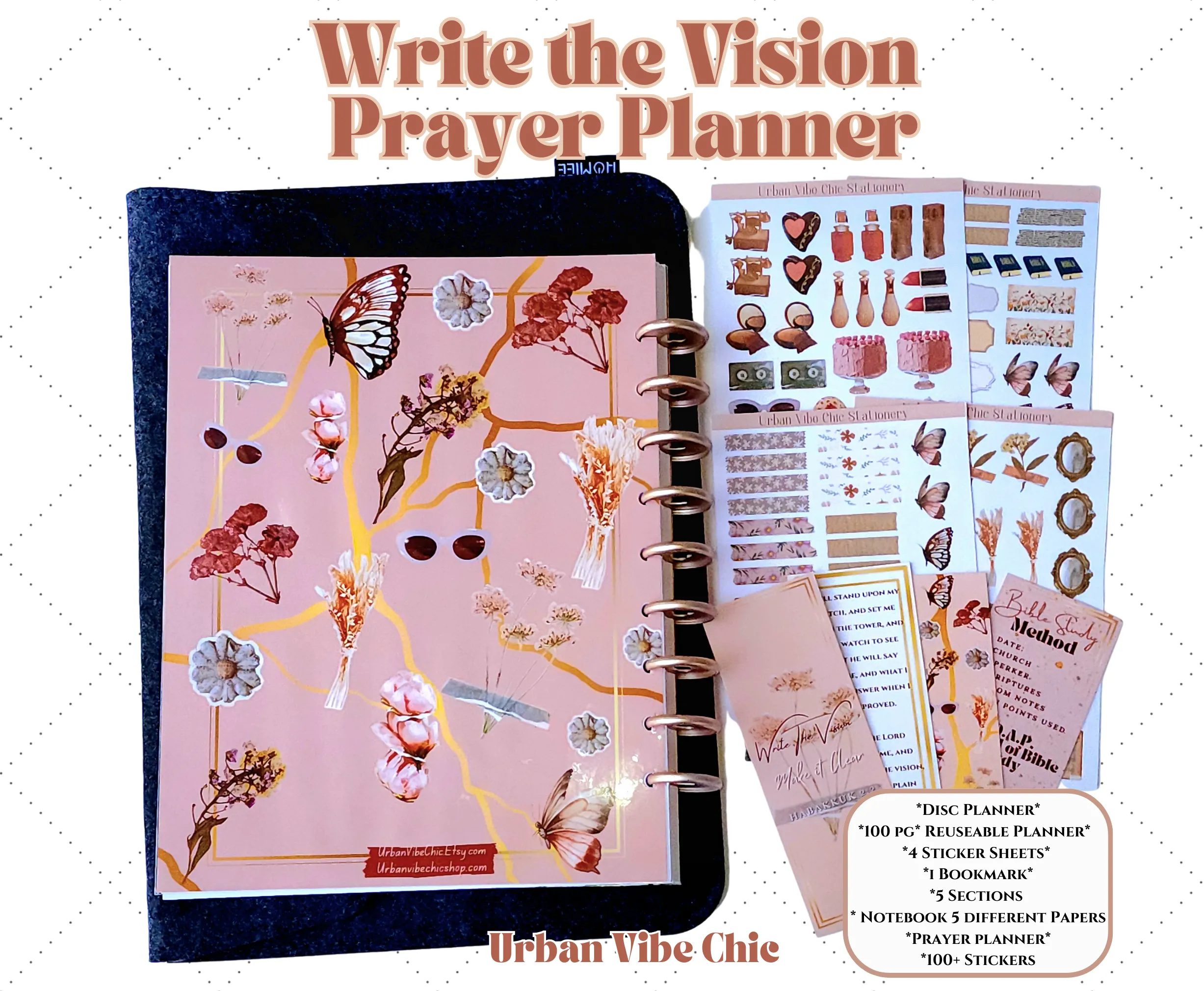 Vision Planner, Prayer Journal, Prayer Planner, Christian Planner, Christian Goal Planner, Daily Devotional Planner, Daily Faith Planner, Bible Study Planner, Undated Planner UrbanVibeChic