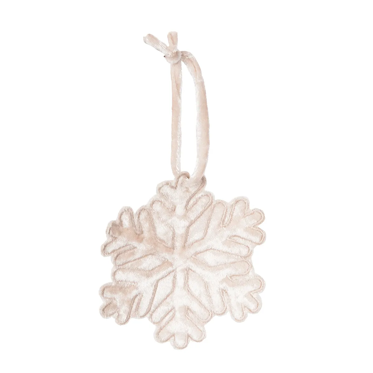 White Velvet Snowflake Ornament